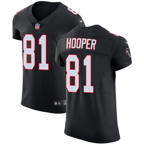 Nike Falcons #81 Austin Hooper Black Alternate Men's Stitched NFL Vapor Untouchable Elite Jersey - Click Image to Close